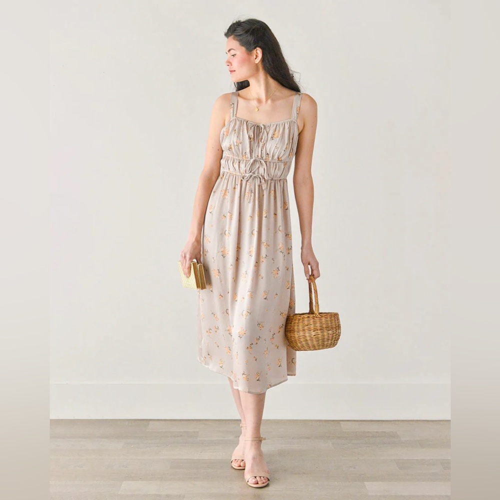 LUSH Champagne Floral Dress Sz. Sm